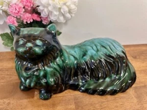 Blue Mountain Pottery Large Long-Haired Cat Figurine Vintage BMP Decor - Picture 1 of 4