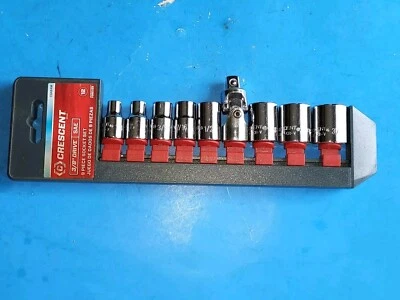 Crescent CSAS4M SAE 9 Piece Socket Set, 3/8" Drive, Missing Socket 9/16", - Image 1 of 4