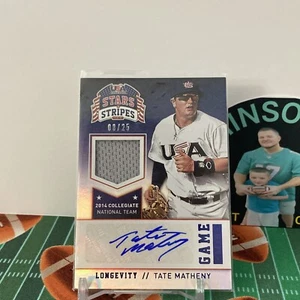 2015 USA stars and strips Tate matheny auto game worn patch 8/25 #89 - Picture 1 of 3