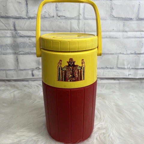 Vintage Slim Jim WWF Randy Macho Man Savage Coleman Thermos Cooler Cover