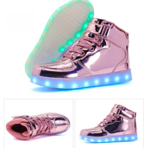 New Boys Girls Gift Kids Led Light Up Shoes Luminous Flashing Sneakers - Picture 1 of 19