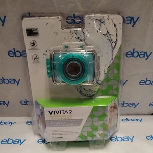 SEALED Vivitar DVR781HD Make a Splash Action Cam w/Waterproof Case Teal - Picture 1 of 8