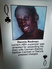 RARE 2003 STARZ BEHIND BARZ DENNIS RODMAN PLAYING CARD ~ MUG SHOT ~ WWF RODZILLA