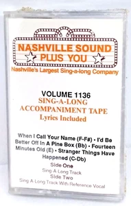 Nashville Sound Plus You KARAOKE 4 Songs* NEW Sealed Cassette & Lyrics Vol. 1136 - Picture 1 of 5