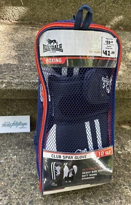 Guantes de Boxeo Lonsdale London Club Spar Negros 10oz NUEVO Bolso Entrenamiento, Guante Trabajo Foto 1 de 4