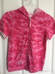 Nwot Girls SO Pink Tie Dyed Zippered HoodedJacket Or Swim Coverup Size 16 - Picture 1 of 3