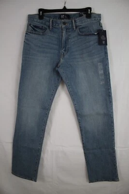 GAP DENIM Men's Straight Cotton Gap Flex Blue Jeans size 33 x 32 New - Image 1 of 3