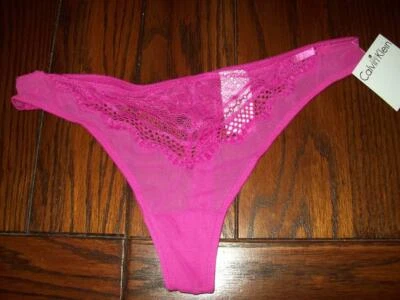 NUEVO CON ETIQUETAS CALVIN KLEIN ENCAJE INSERCIÓN FRONTAL TANGA BRAGAS NYLON / SPDX D3474 MH1 S Foto 1 de 2