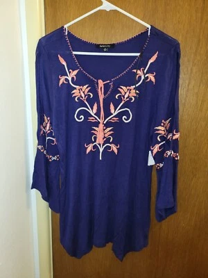 Relativity Womens Medium M Cold Shoulder Blouse Partial New Tag - Image 1 of 4