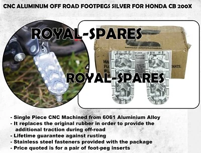 "Escaleras todoterreno de aluminio CNC, PLATEADAS" APTAS PARA HONDA CB 200X Foto 1 de 4