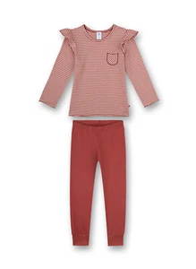 Sanetta 232652 Mädchen Schlafanzug Pyjama langarm Nachthemd gestreift Rüschen - Bild 1 von 2