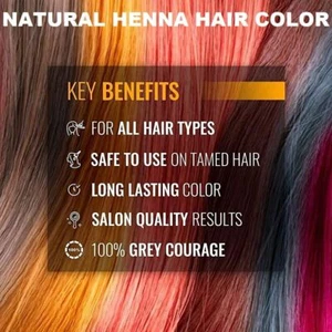 NATURAL HENNA HAIR DYE COLOR POWDER 100% ORGANIC CHEMICAL FREE VEGAN UNISEX 60GM - Picture 1 of 19