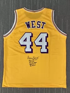 Jerry West Signed Jersey #44 Basketball Lakers Auto STATS 4 Inscriptions HOF JSA - Picture 1 of 6