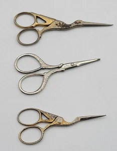 Vintage Scissor LOT Stork Scissors S. Heght & Son Germany, Saxony, USA Made - Picture 1 of 24