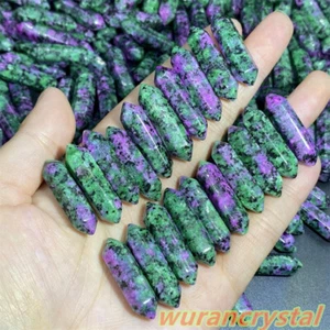 A+ Natural Zoisite Quartz crystal skull Wand Double Point Healing gift 20pcs - Picture 1 of 9