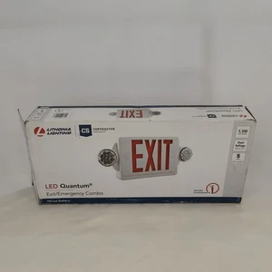 Lithonia Lighting LHQM LED R M6 Quantum Exit Emergency Light Combo White  - Picture 1 of 6