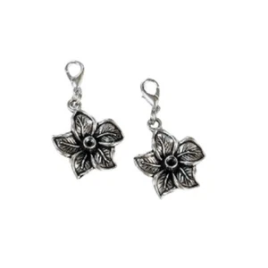 Flower Charms (2) With Lobster Clip Jewelry Making DIY Craft Flower Pendant Bulk - Picture 1 of 5