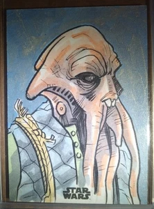 Topps Star Wars 1/1 MANDALORIAN Sketch Card MATT STEWART Beskar Chrome Edition - Picture 1 of 2