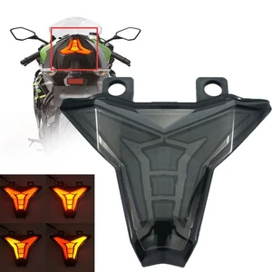 For 2019-24 Kawasaki Ninja ZX-6R ZX-10R SMOKED Integrated LED Tail Light w/ Turn - Picture 1 of 11