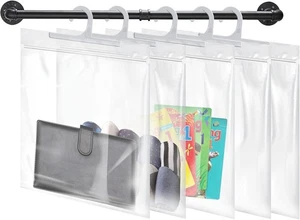 Paquete de 24 bolsas de almacenamiento colgantes, gancho grande bolsas de plástico transparente de 10 x 12,5 pulgadas - Imagen 1 de 6