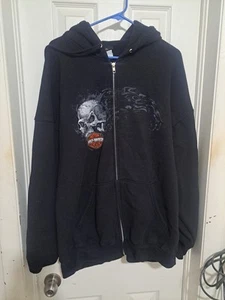 Harley Davidson Hoodie Size Xl Konz Trier Germany Black Tough Stuff HD Pan Head - Picture 1 of 9