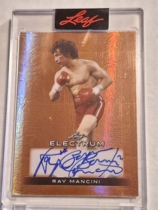 Tarjeta de boxeo automática autografiada Ray Mancini Leaf Electrum 2025/20 - Imagen 1 de 3