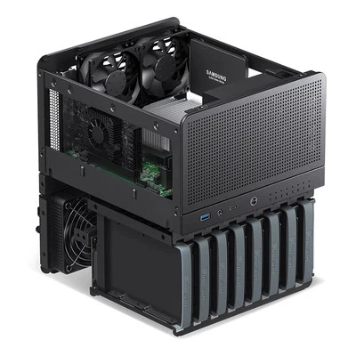 Mini NAS Case ITX Mini Aluminum with Steel Plate Support130mm CPU Cooler Two fan - Image 1 of 4