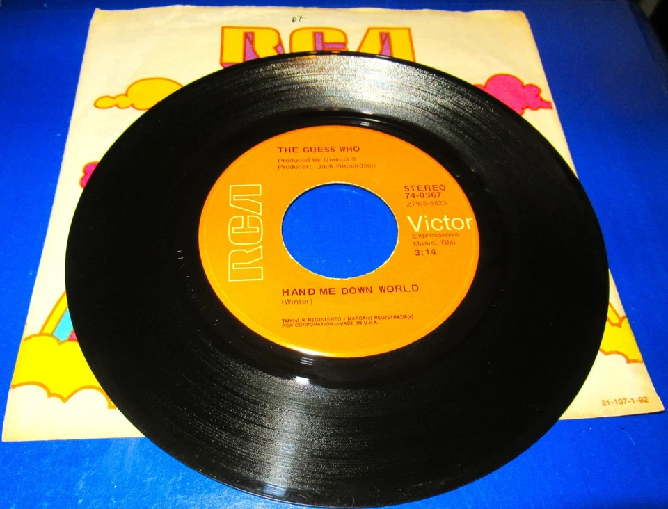 Guess Who, Hand Me Down World / Runnin' Down The Street - Image 1 of 1