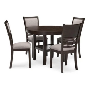 Signature Design by Ashley Langwest Brown Dining Table and 4 Chairs - Set of 5 - Picture 1 of 5