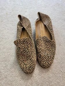 Lucky Brand Cheetah Print Suede Leather Loafers Size 7 1/2 - Picture 1 of 6
