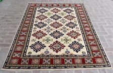 6 x 8'10 Hand knotted afghan tribal kazak wool area rug, 6x9 persian rug