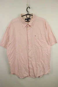 Tommy Hilfiger Pink Cotton Short Sleeve Collared Button-Down Shirt XL - Picture 1 of 17