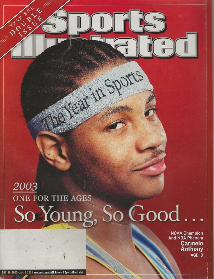 29 de diciembre de 2003-5 de enero de 2004 revista Carmelo Anthony Sports Illustrated joven/bueno Foto 1 de 1