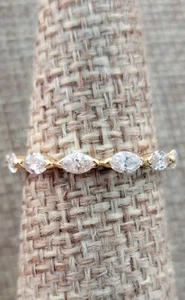 Marisa Perry Douglas Elliot 18k Gold Marquise Diamond East West Eternity Ring - Picture 1 of 7