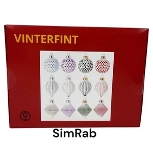 Ikea Vinterfint Decoration Bauble set of 12 Glass Mixed Colors 2.3" New - Picture 1 of 2