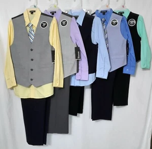 BOYS NWT 4PC VEST SETS SIZE 4, 6, 7, 8, OR 10 - Picture 1 of 16