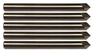 5 Pack 1/4" Solid Carbide Chamfer Mills – 2 Flute 90 Degree USA Made CNC - Picture 1 of 1