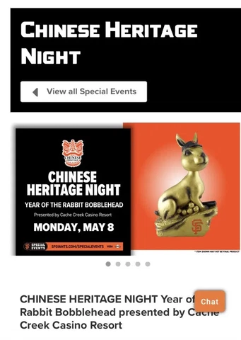 SF Giants 2023 YEAR OF THE RABBIT Bobblehead SGA San Francisco Chinese Heritage Cover