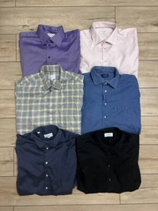 Lote de 6 Camisas Eton Camisa Algodón 46 XXL 18 Denim Contemporáneo Negro Clásico - Imagen 1 de 24