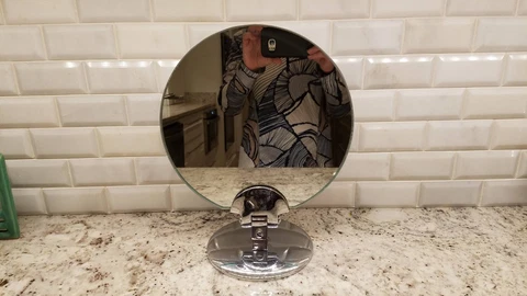French Style VINTAGE Art Deco HEAVY Chrome Plated Dressing Table Vanity Mirror Cover
