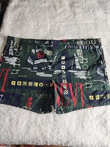Nautica Multi Color Swim Trunks Mens Size Medium Beach Nautical Sailboat - Picture 1 of 10