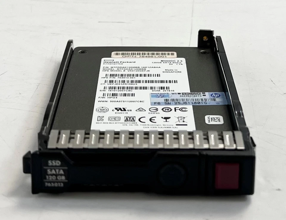 HPE 120GB 6G SATA 764923-B21 Value Endurance SFF 2.5" SC Enterprise Value M1 SSD - Image 1 of 4