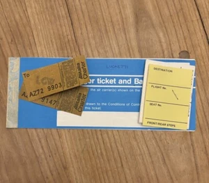 ALITALIA Charter AZ72 Biglietto vintage volo Bergamo - Londra Gatwick anno 1982 - Foto 1 di 6