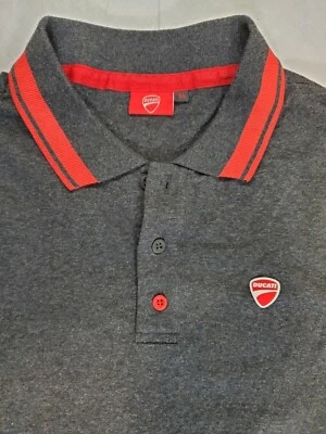 Ducati D-Attitude Polo short Sleeve Tee Black Grey Sz XL Made In Greece EUC - Image 1 of 4