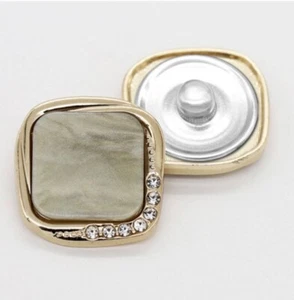 SNAP IN BUTTON CHARM FITS GINGER SNAPS STYLE JEWELRY SHELL RHINESTONES #211 - Picture 1 of 1