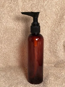 4 Unzen Bernstein PET Kugel Runde Flaschen 20/410 Schwarz Gerippt Sattelpumpe 12 Flaschen - Bild 1 von 3