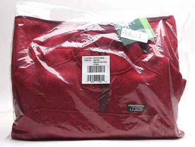 L.L. BEAN Mountain Red Sweater Fleece S Reg 1/4  Snap NWT - Image 1 of 4