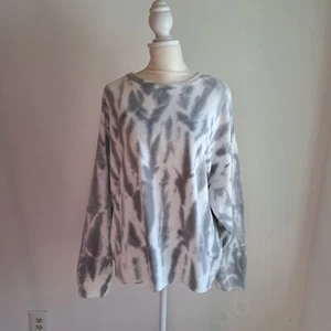 nwt Banana Republic Factory M tie-dye sweatshirt top shirt gray off white beach - Picture 1 of 13