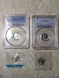 PCGS PR68 FDR 1963 10 CENT  *2 SILVER COIN 1971  10C PCGS MS64  & 1/4 Pound  Lot - Picture 1 of 12