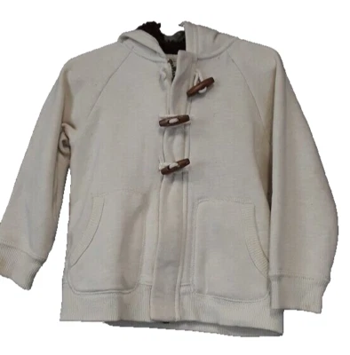Chaqueta con capucha crema vintage genuina para niños de Oshkosh botón palanca niñas talla 3T Foto 1 de 4